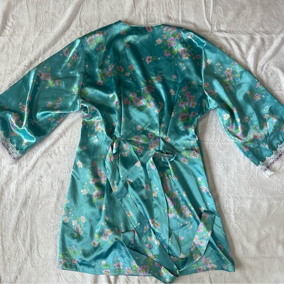 Teal Floral Lace Night Gown Robe - Picture 8 of 8